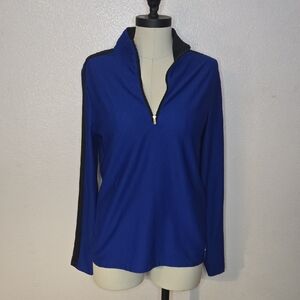 Ralph Lauren Royal Blue and Black Zip-Up Top